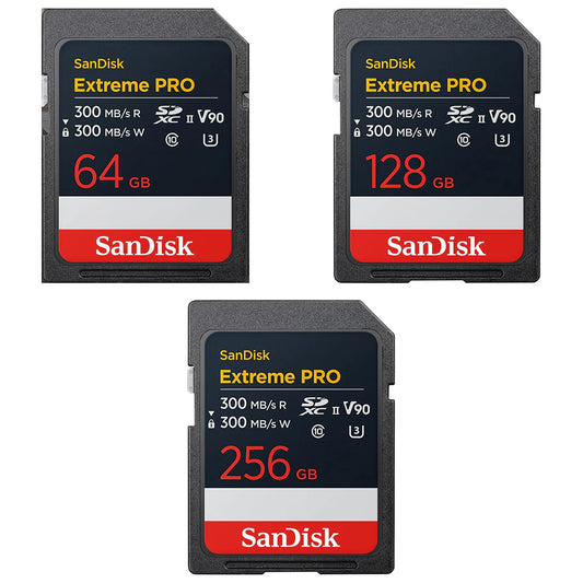 [BRAND NEW] SanDisk Extreme Pro UHS II SDXC V90 U3 SD Memory Card with 300MB/s Read and 260 / 300MB/s Write Speed, Uninterrupted Cinema-Quality 8K, 4K, Full HD Video Support | 128GB