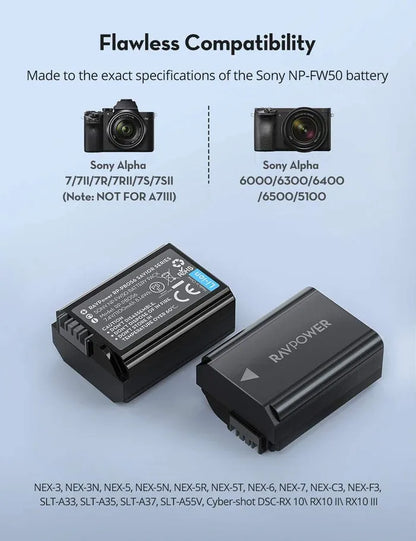 [BRAND NEW] RAVPower 1-Pack NP-FW50 Battery  for Sony Alpha