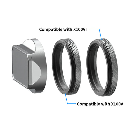 [BRAND NEW] YC ONION LHX100CB SILVER (FUJIFILM X100 SERIES LENS HOOD)