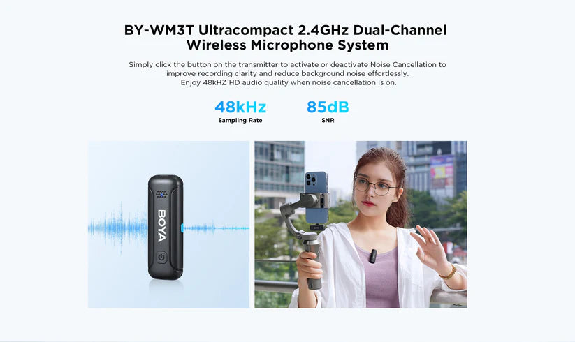 [BRAND NEW] BOYA BY-WM3T-U2 2 Person 2.4GHz Dual Channel USB Type-C Wireless Omnidirectional Microphone System