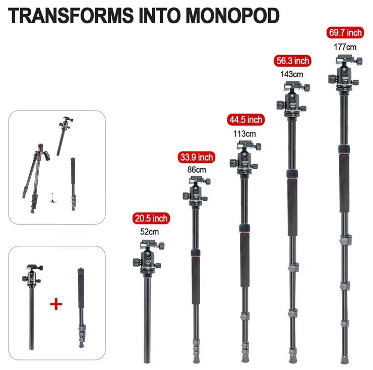[BRAND NEW] Jeifn by Zomei Q558 Professiol Aluminum Foldable Camera Tripod with Detachable Monopod