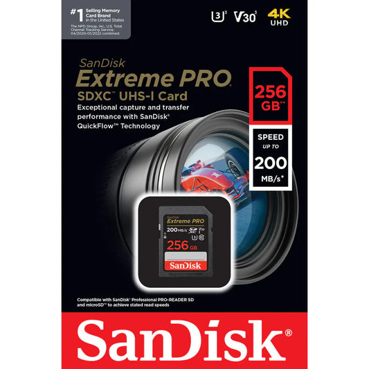 [BRAND NEW] SanDisk Extreme Pro SD Card UHS-I SDXC Class 10 with 200MB/s Read Speed V30 256GB