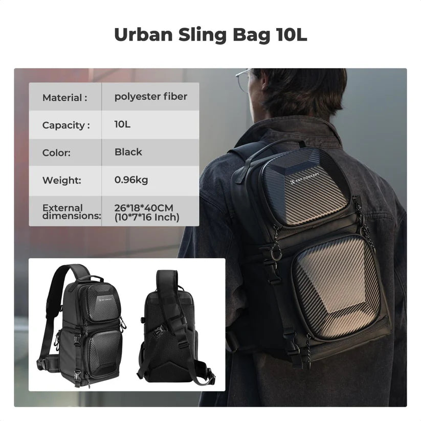 [BRAND NEW] K&F Concept 10L Camera Crossbody Bag Single Sling Strap Hardshell Backpack