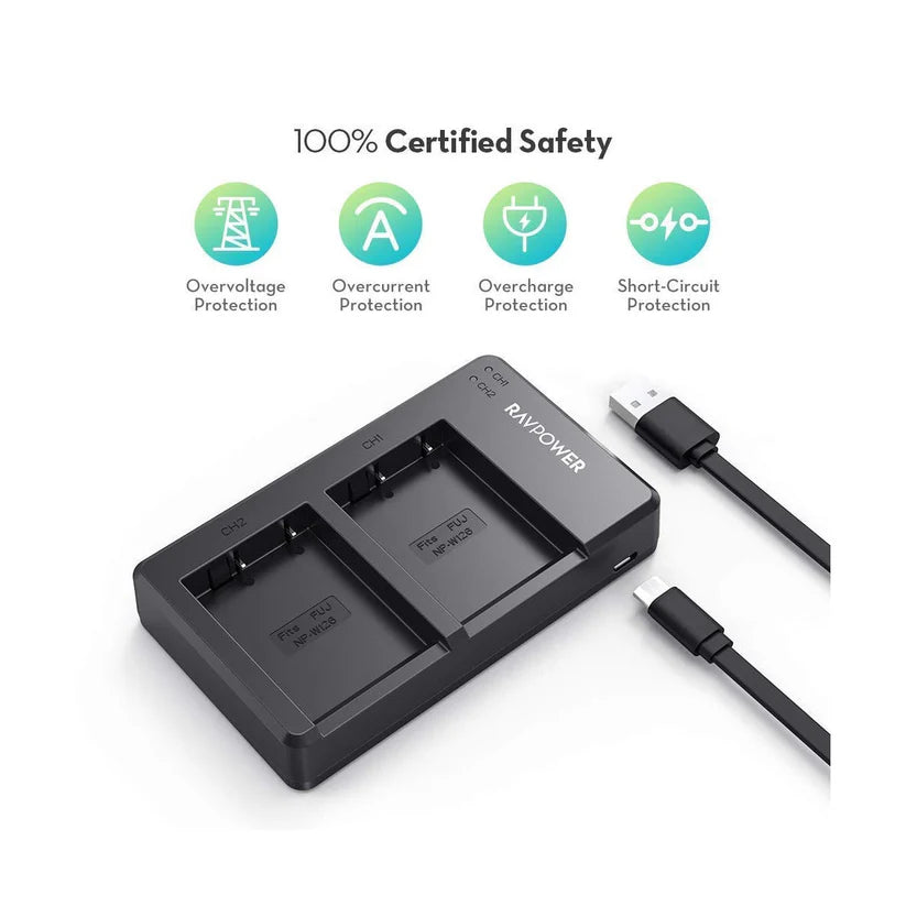 [BRAND NEW] RAVPower NPW126 Dual Charger Kit for FUJIFILM