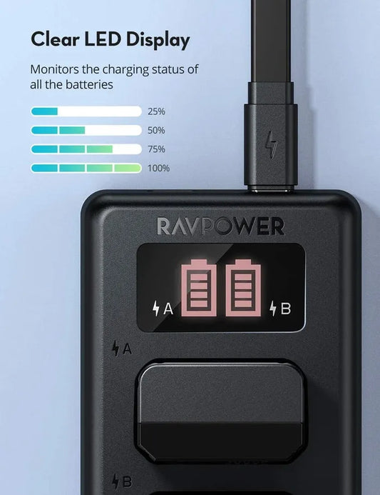 [BRAND NEW] RAVPower Dual Charger Kit for Sony Alpha