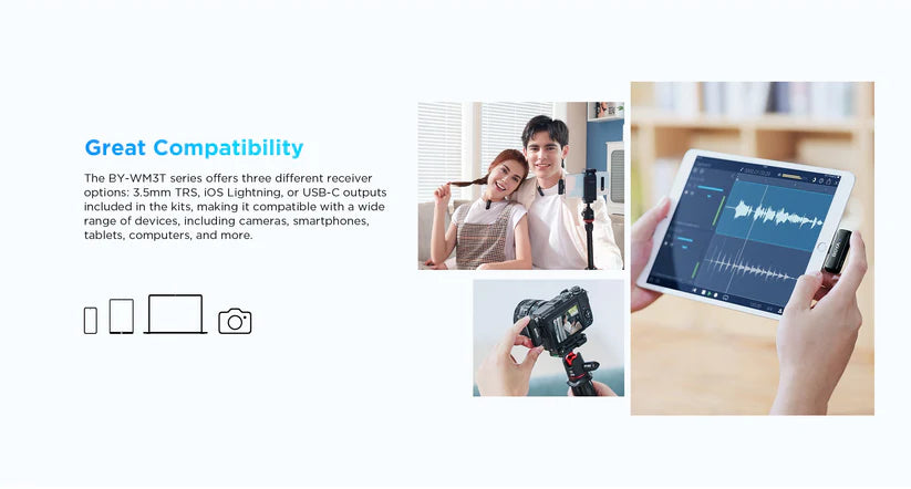 [BRAND NEW] BOYA BY-WM3T-U2 2 Person 2.4GHz Dual Channel USB Type-C Wireless Omnidirectional Microphone System