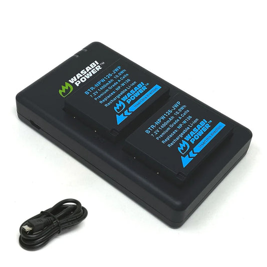 [BRAND NEW] Wasabi Power NP-W126 NPW126 (2 Pack) 7.2V 1400mAh Battery & Dual USB Charger Kit
