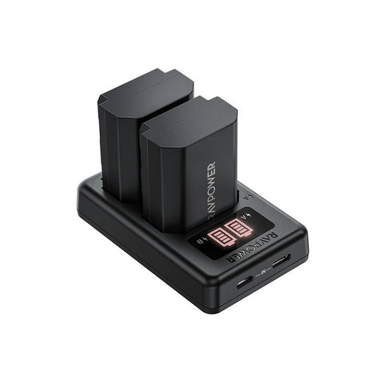 [BRAND NEW] RAVPower (2-Pack) NP-FZ100 NPFZ100 Battery & Dual Charger Kit for Sony Alpha