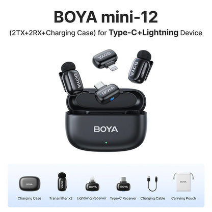 [BRAND NEW] BOYA MINI 12  Boya Mini 2-Person Dual TX + RX 2.4GHz Wireless Microphone System