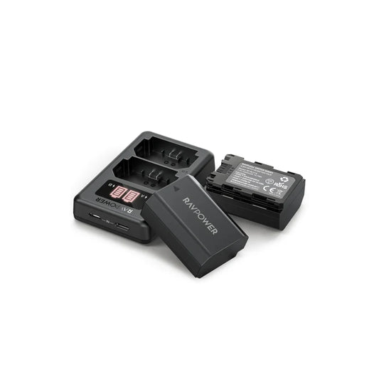 [BRAND NEW] RAVPower (2-Pack) NP-FZ100 NPFZ100 Battery & Dual Charger Kit for Sony Alpha