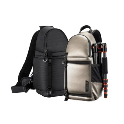 [BRAND NEW] K&F Concept 10L Nylon Black / Golden Leather Camera Sling Bag with Tripod Holder