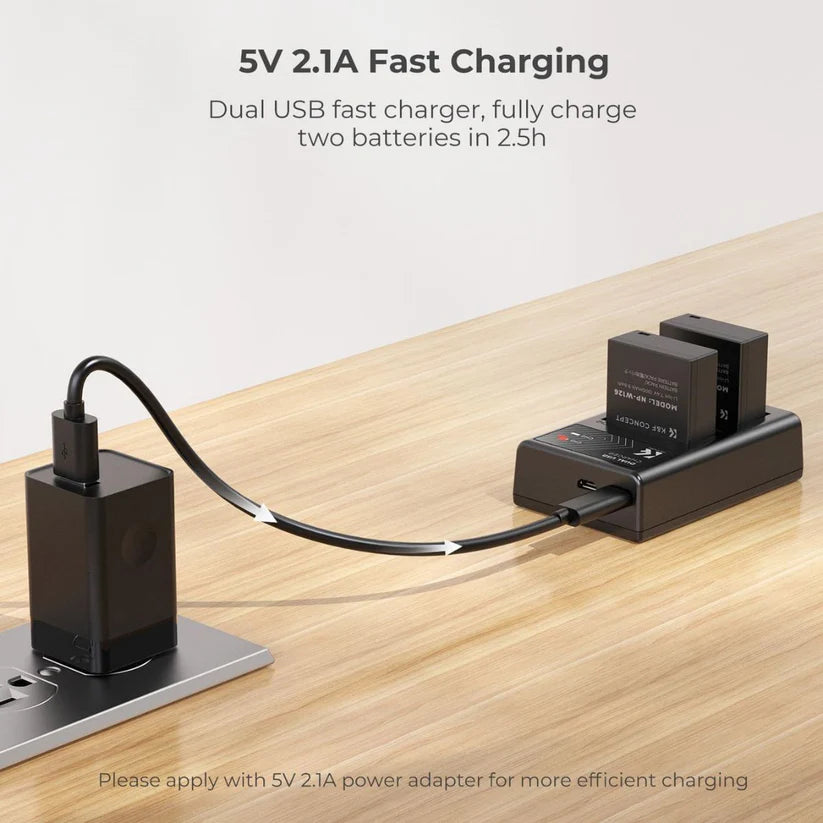 [BRAND NEW] K&F Concept (2-Pack) NP-W126S NPW126 Battery and Dual Charger Kit