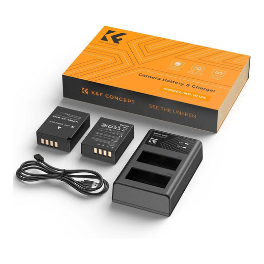 [BRAND NEW] K&F Concept (2-Pack) NP-W126S NPW126 Battery and Dual Charger Kit