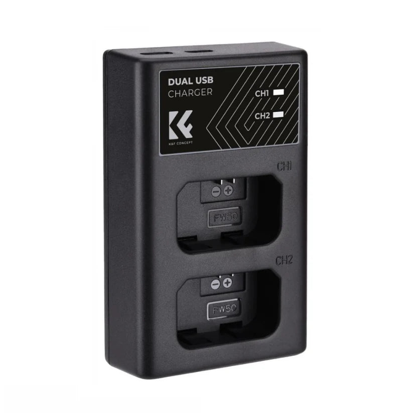[BRAND NEW] K&F Concept NP-FW50  1100mAh Rechargeable Camera Battery Replacement and Triple / Dual Slot Charger Kit