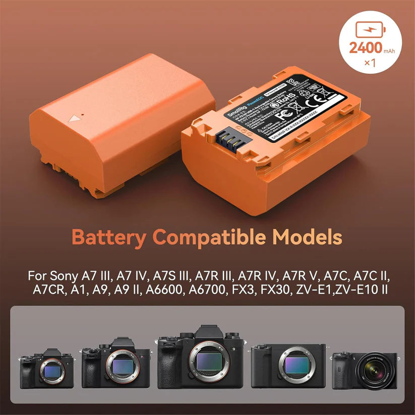 [BRAND NEW] SmallRig NP-FZ100 Rechargeable Lithium-Ion Battery 2400mAh 7.2V with USB-C Direct Charging