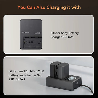 [BRAND NEW] SmallRig NP-FZ100 Rechargeable Lithium-Ion Battery 2400mAh 7.2V with USB-C Direct Charging