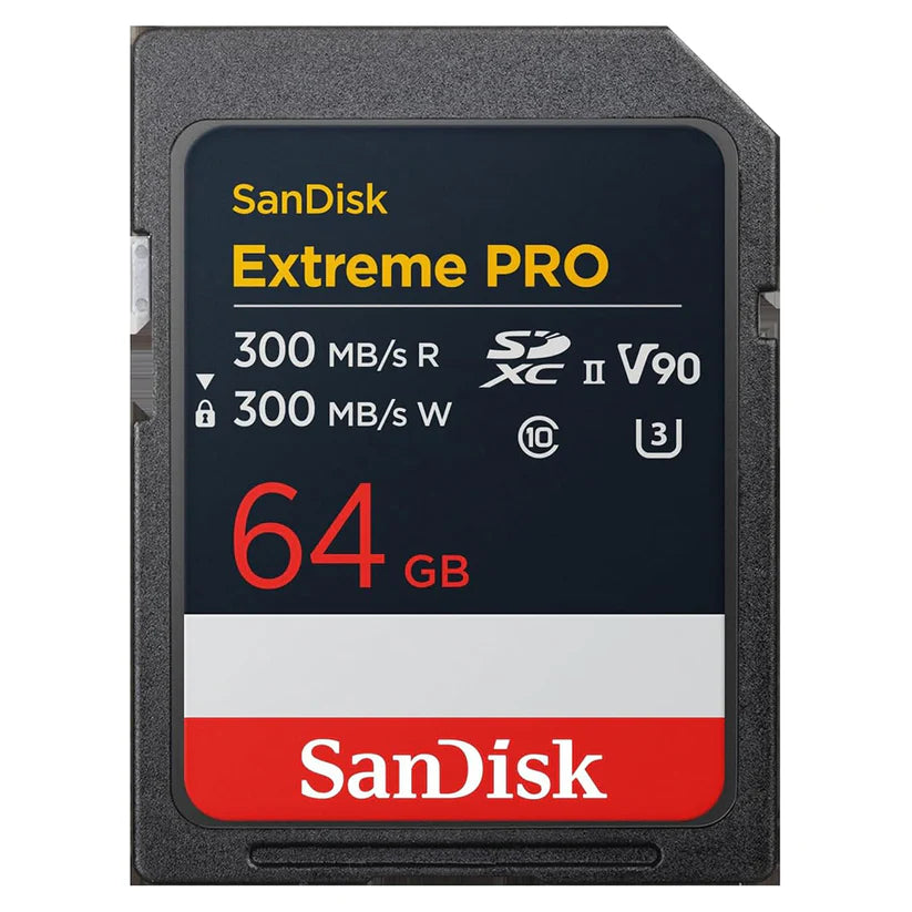 [BRAND NEW] SanDisk Extreme Pro UHS II SDXC V90 U3 SD Memory Card with 300MB/s Read and 260 / 300MB/s Write Speed, Uninterrupted Cinema-Quality 8K, 4K, Full HD Video Support | 64GB