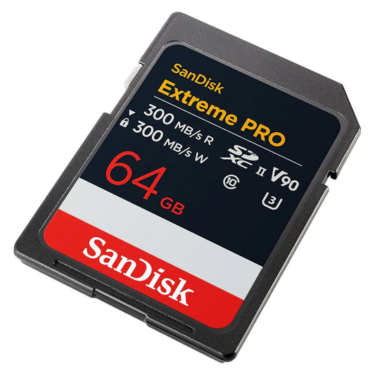 [BRAND NEW] SanDisk Extreme Pro UHS II SDXC V90 U3 SD Memory Card with 300MB/s Read and 260 / 300MB/s Write Speed, Uninterrupted Cinema-Quality 8K, 4K, Full HD Video Support | 64GB