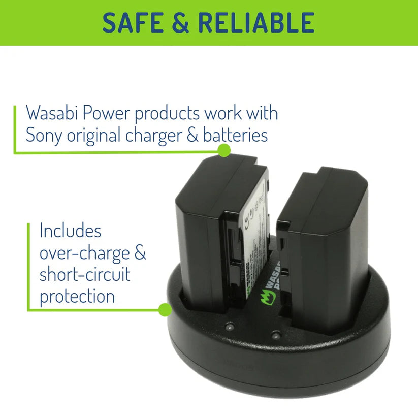 [BRAND NEW] Wasabi Power Battery NP FZ100 (2-Pack) and Dual USB Charger for Sony NP-FZ100