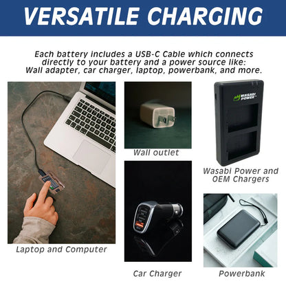 [BRAND NEW] Wasabi Power Sony NP-FW50 NPFW50 Battery with USB Type C Fast Direct Charging