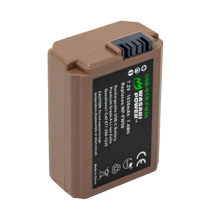 [BRAND NEW] Wasabi Power Sony NP-FW50 NPFW50 Battery with USB Type C Fast Direct Charging