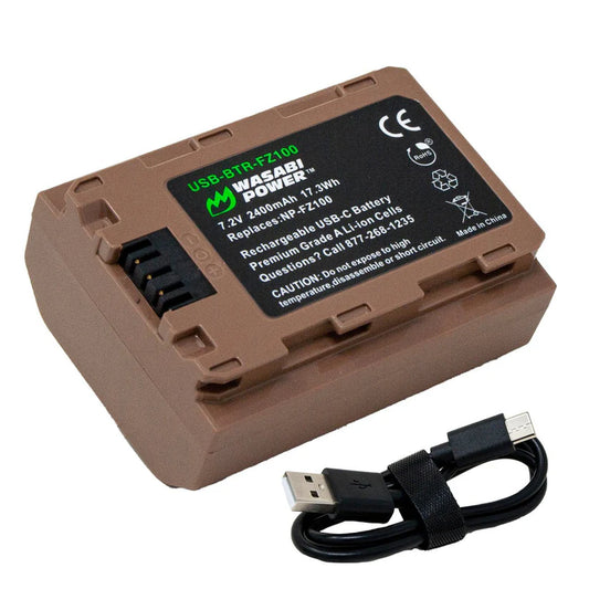 [BRAND NEW] Wasabi Power SONY NP-FZ100 NPFZ100 Battery with USB Type C Fast Direct Charging for Sony