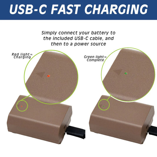 [BRAND NEW] Wasabi Power SONY NP-FZ100 NPFZ100 Battery with USB Type C Fast Direct Charging for Sony