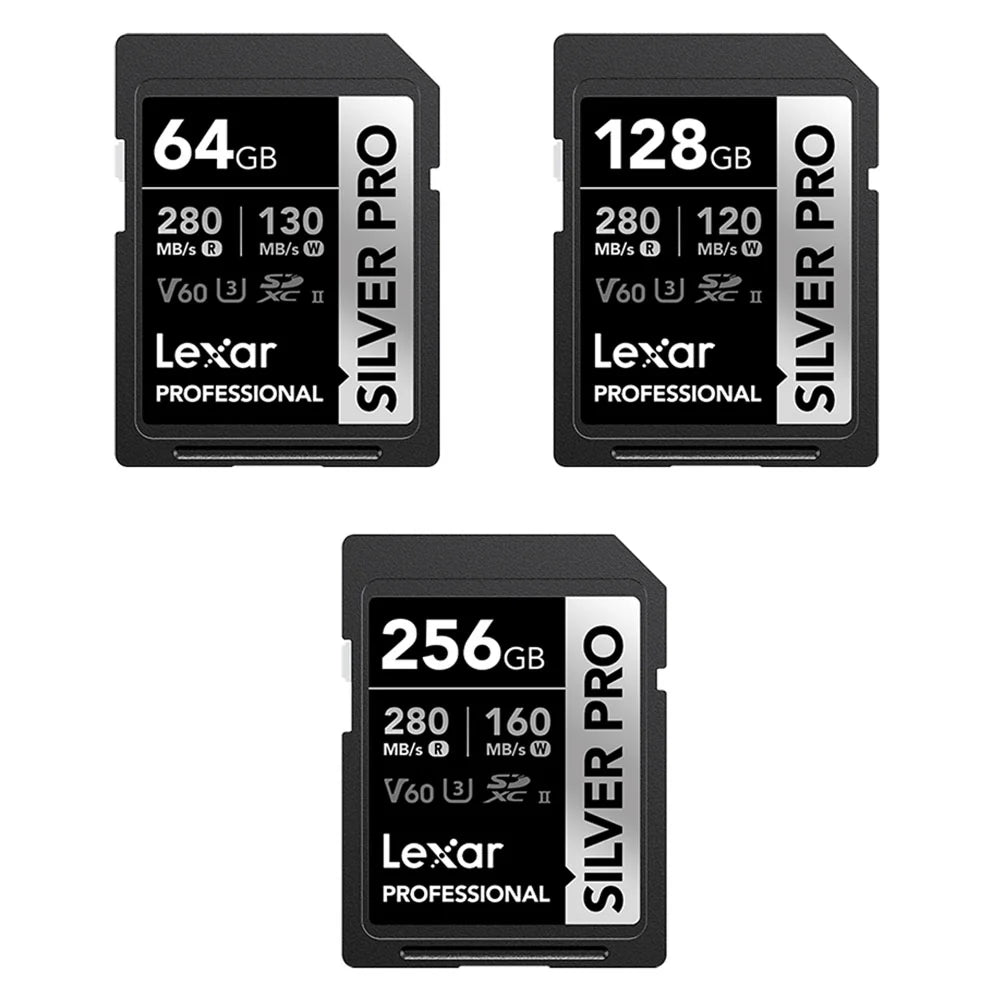 [BRAND NEW] Lexar Professiol 64GB Silver Pro SDXC UHS-II Memory Card V60 Class 10 U3 with Max 280MB/s