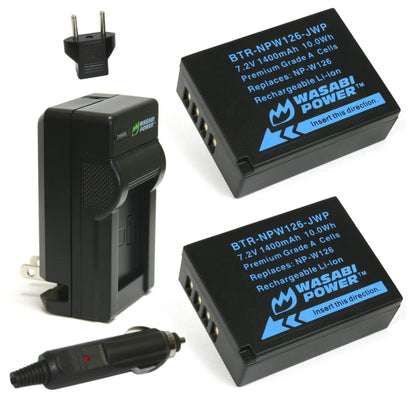 [BRAND NEW] Wasabi Power NP-W126 NPW126 (2 Pack) 7.2V 1400mAh Battery & Dual USB Charger Kit