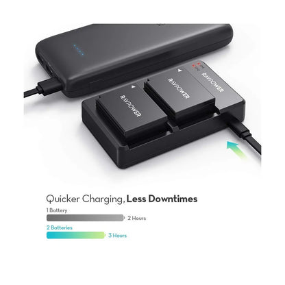 [BRAND NEW] RAVPower (2-Pack) NP-W126S NP-W126 NPW126 Battery & Dual Charger Kit
