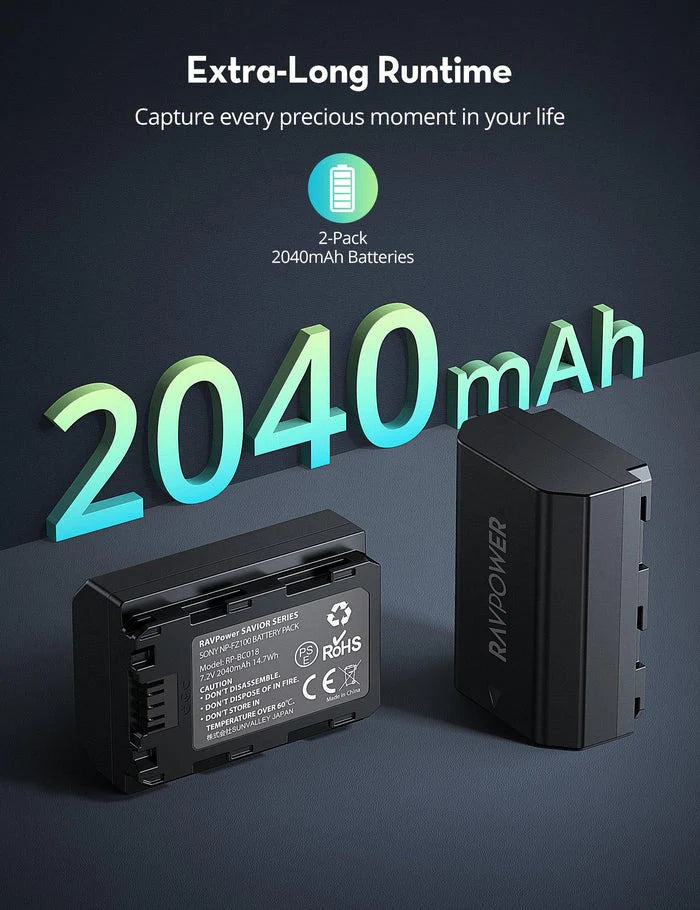 [BRAND NEW] RAVPower 1 Pack NP-FZ100 NPFZ100 Battery for Sony Alpha